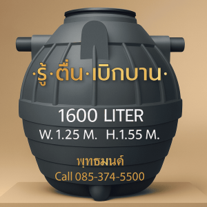 ถังบำบัดน้ำเสีย 1600 ลิตร โพลีเอทธีลีน ส่งทั่วประเทศ