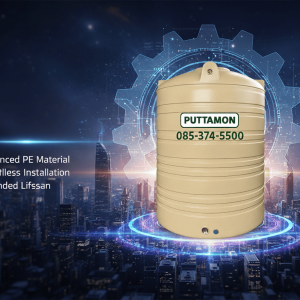 ถังเก็บน้ำ PUTTAMON 750 ลิตร รับประกัน 15 ปี ชนิดกันตะไคร่